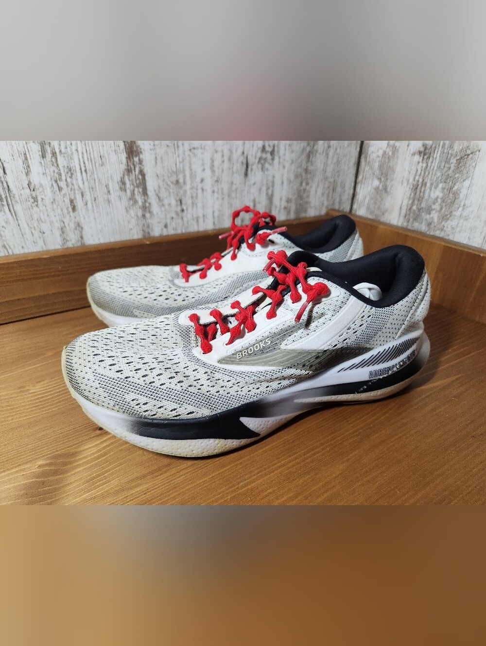 Brooks Women's Adrenaline GTS Athletic DNA Loft Running Shoes Red Caterpy Laces